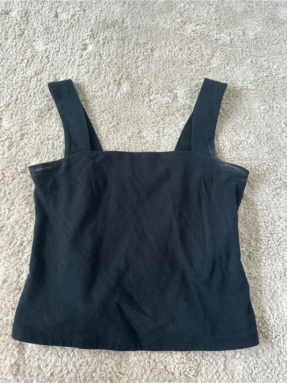 Abercrombie & Fitch Black Square-Neck Crop Tank